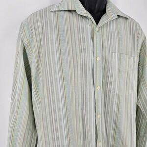 Paul Smith London Long Sleeve Green Striped Short Size 15.5 / 39